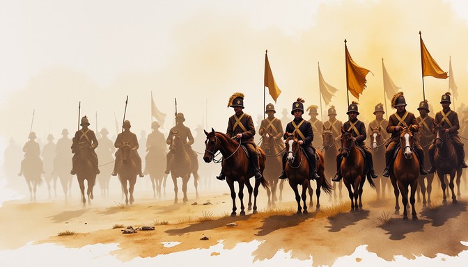 Mounted Formations Free Cavalry Banner Formation Image - Cavalry, Horsemen, Banners ...