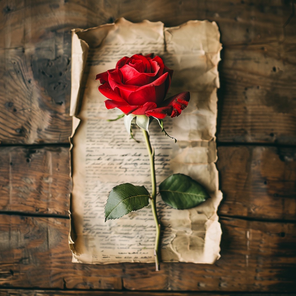 Free Rose with Letter Image - Rose, Letter, Romance | Download at StockCake