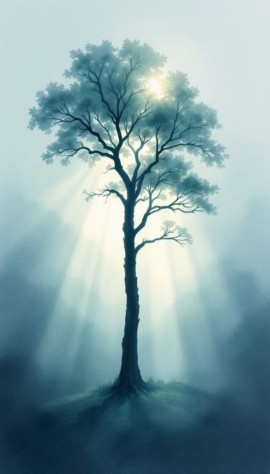 Free Misty Lone Tree Image - Tree, Mist, Fog | Download at StockCake