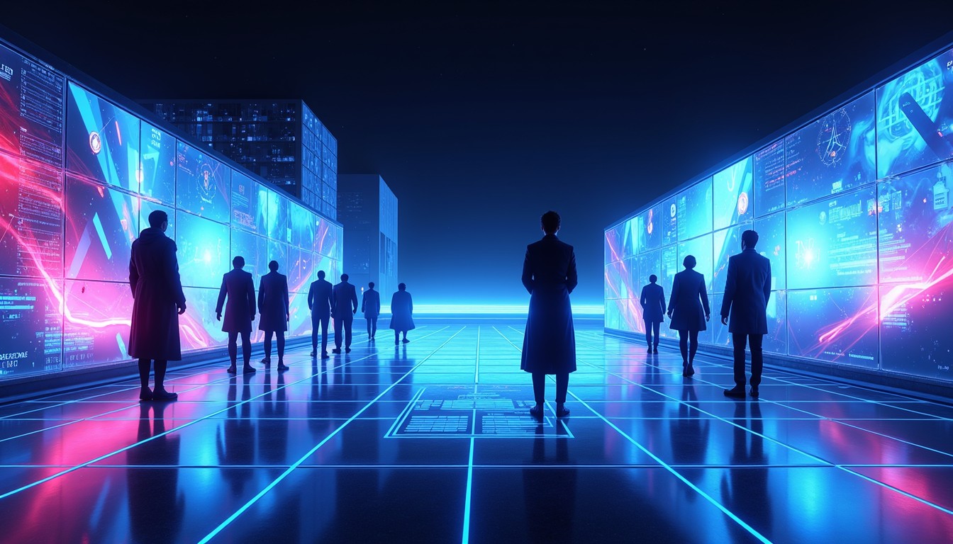 Free Neon Digital Corridor Image - Cyberpunk, Holographic, Futuristic ...