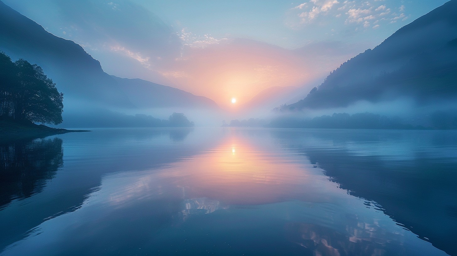 Free Misty Sunrise Serenity Image - Sunrise, Mist, Lake | Download at ...