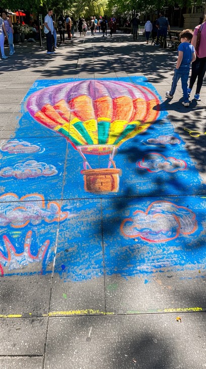 Free Colorful Balloon Art Image - Artwork, Chalk, Sidewalk | Download ...
