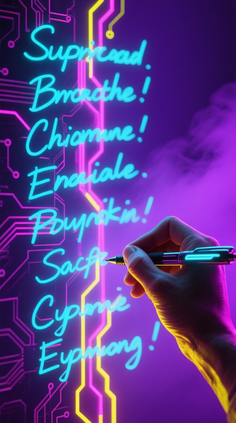 Neon Hand Writing Free Neon Digital Scribe Image - Neon, Cyberpunk, Futuristic | Download ...