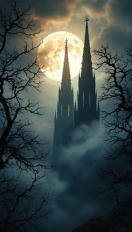 Free Moonlit Gothic Cathedral Image - Gothic, Cathedral, Moon ...