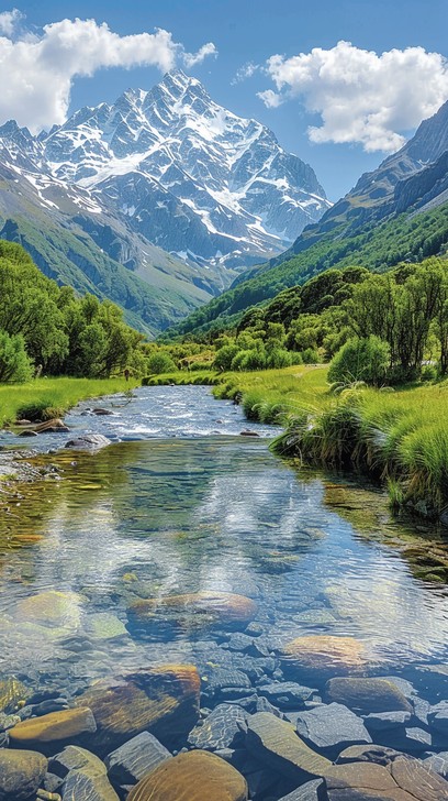 Free Mountain River View Image - Mountain, River, Valley | Download at ...