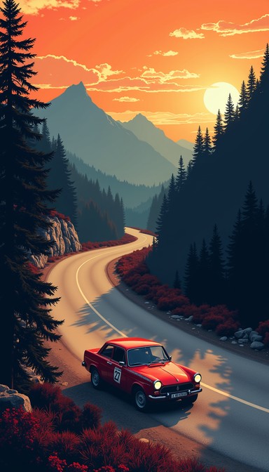 Free Sunset Car Drive Image - Sunset, Car, Muscle | Download at StockCake