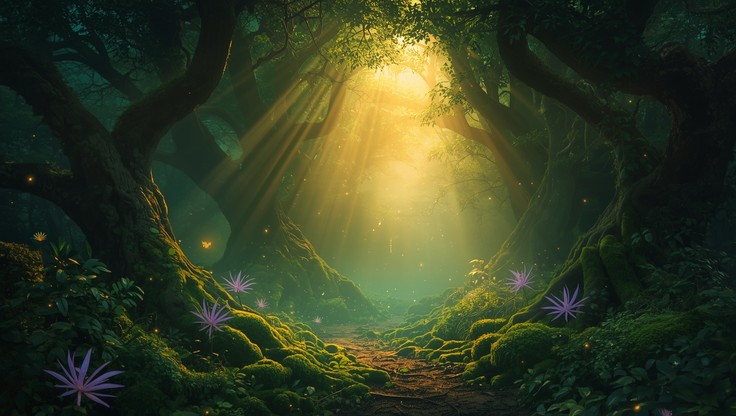 Free Enchanted Forest Scene Image - Forest, Enchanted, Mystical ...