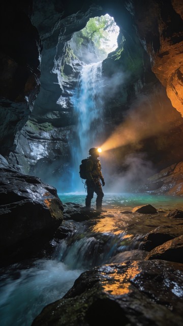 Explor Waterfall Free Cave Waterfall Discovery Image - Cave, Waterfall, Explorer ...