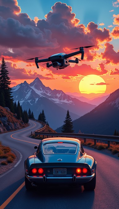 Free Mountain Sunset Drive Image - Sunset, Mountains, Car | Download at ...