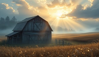 Free Golden Barn Sunrise Image - Barn, Sunrise, Wheat | Download at ...