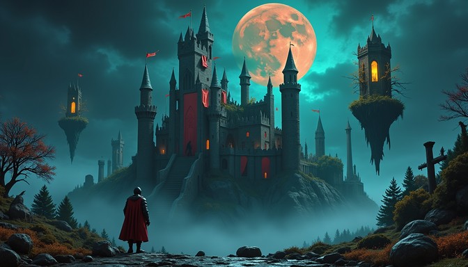 Free Blood Moon Fortress Image - Castle, Moon, Fantasy | Download at ...