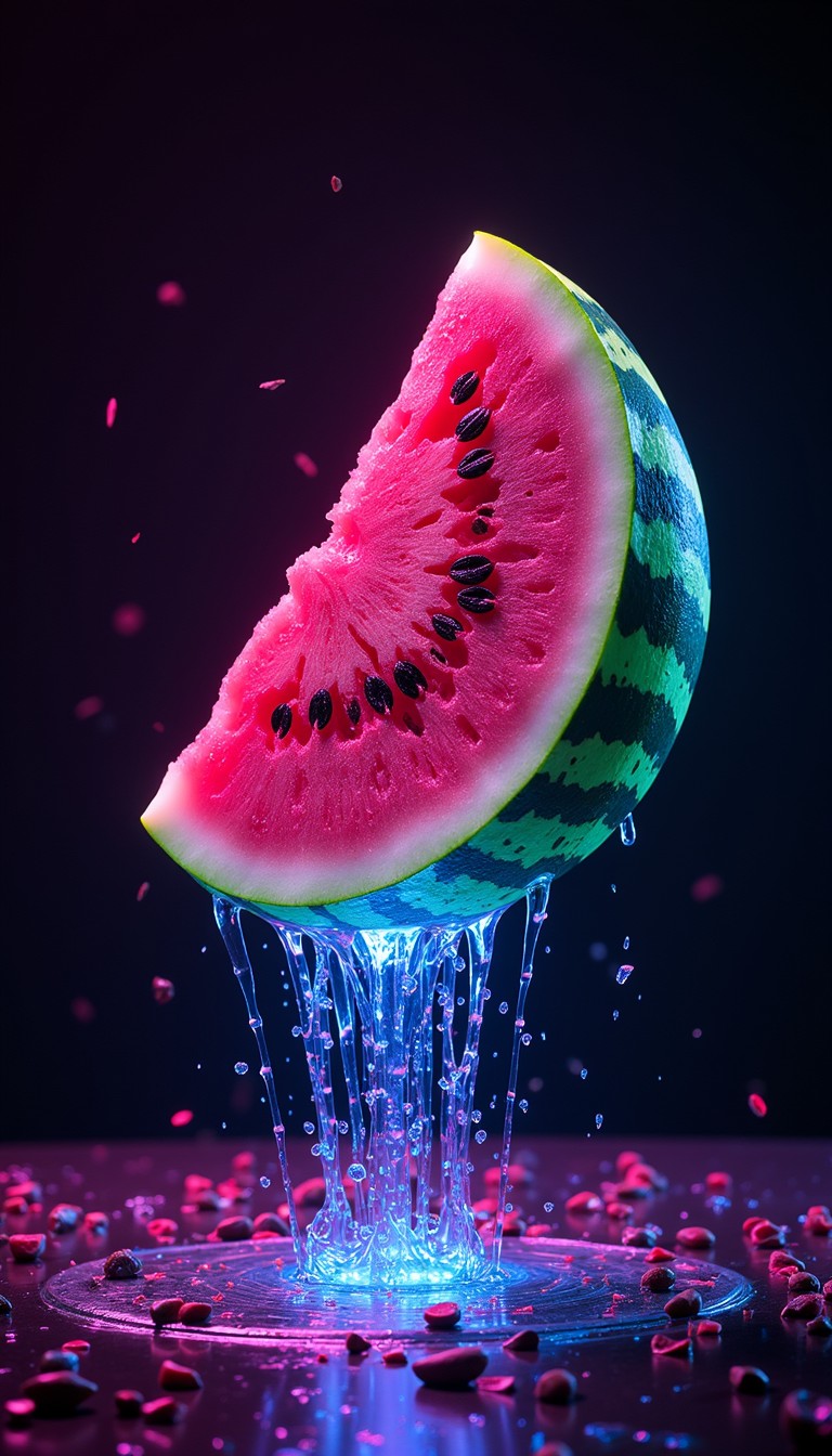 Watermelon Matrix Free Neon Fruit Matrix Image - Watermelon, Neon, Cyberpunk | Download ...