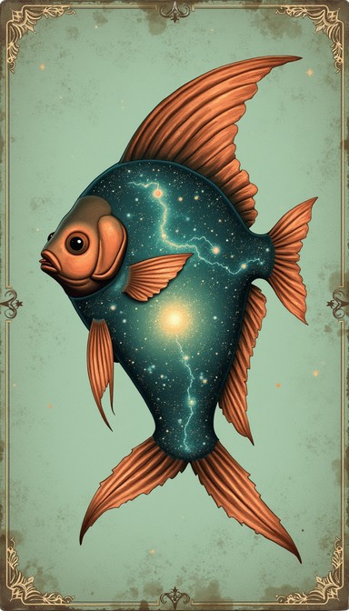 Free Celestial Aquatic Specimen Image - Fish, Cosmic, Teal | Download ...