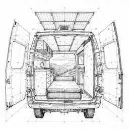 Free Van Conversion Sketch Image - Van, Camper, Interior | Download at ...