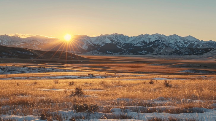 Free Mountain Sunrise Serenity Image - Sunrise, Mountains, Snow ...