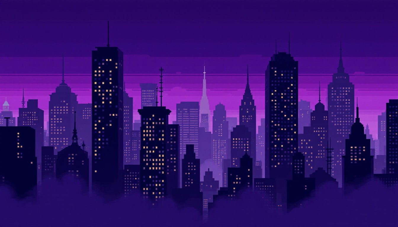 Free Purple Pixel Metropolis Image - Pixel, Cityscape, Purple ...