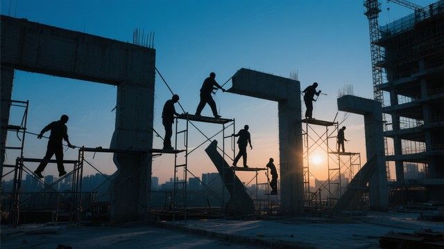 Free Dawn Construction Silhouettes Image - Construction, Silhouettes ...