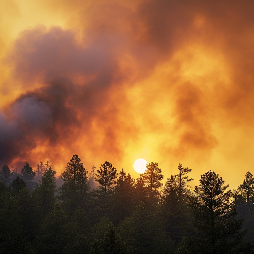 Free Fiery Sunset Silhouettes Image - Sunset, Forest, Fire | Download ...