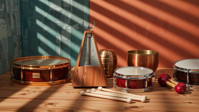 Free Rhythm Tools Collection Image - Metronome, Drumsticks, Tambourine ...