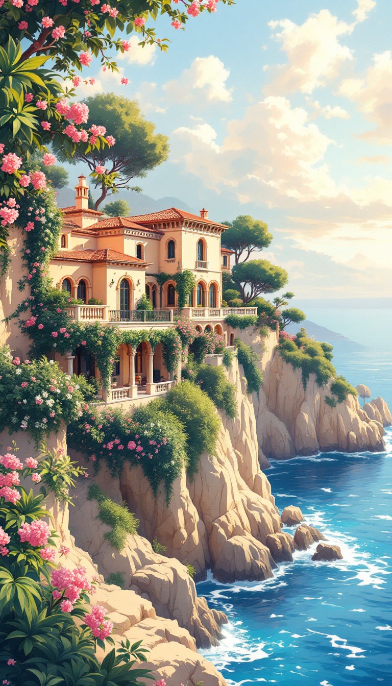 Free Cliffside Mediterranean Paradise Image - Mediterranean, Villa ...