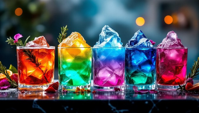 Free Rainbow Layered Cocktails Image - Drinks, Beverages, Layered ...