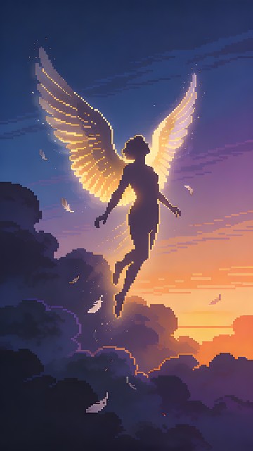 Free Ethereal Angel Rising Image - Angel, Wings, Pixel | Download at ...