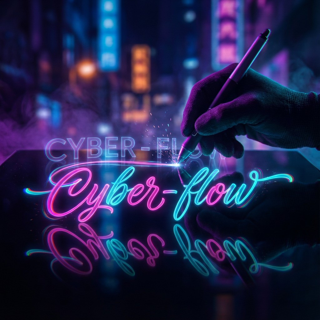 Neon Hand Writing Free Neon Calligraphy Art Image - Cyberpunk, Neon, Writing | Download ...
