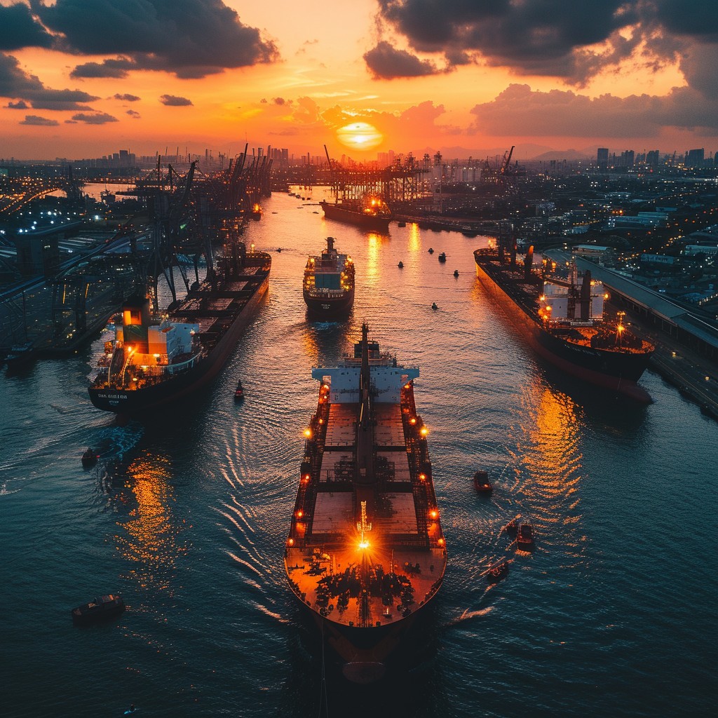 Free Sunset Harbor Glow Image - Sunset, Harbor, Ships | Download at ...