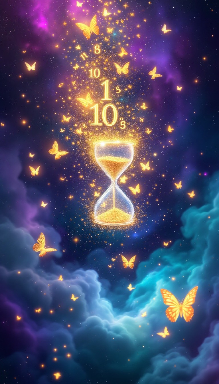 Transition Magic Image Free Magical Time Transformation Image - Hourglass, Butterflies, Cosmic ...
