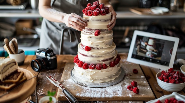 Free Decorating Raspberry Cake Image - Raspberries, Cake, Baking ...