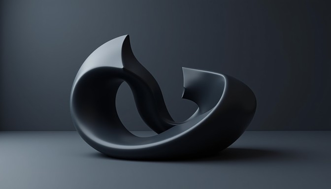Negative Curve Rendering Free Dark Minimalist Curve Image - Abstract, Minimalist, Sculpture ...