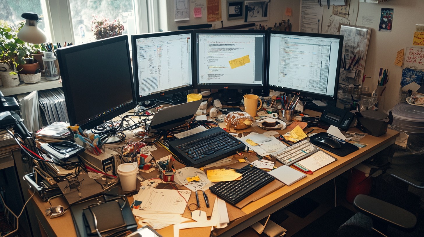 Free Cluttered Office Desk Image - Office, Clutter, Desk | Download at ...