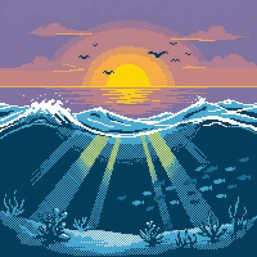 Free Pixel Ocean Sunset Image - Ocean, Pixel, Sunset | Download at ...