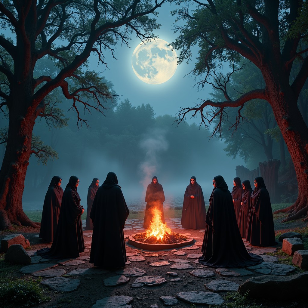Free Moonlit Ritual Circle Image - Ritual, Moonlight, Cloaked ...