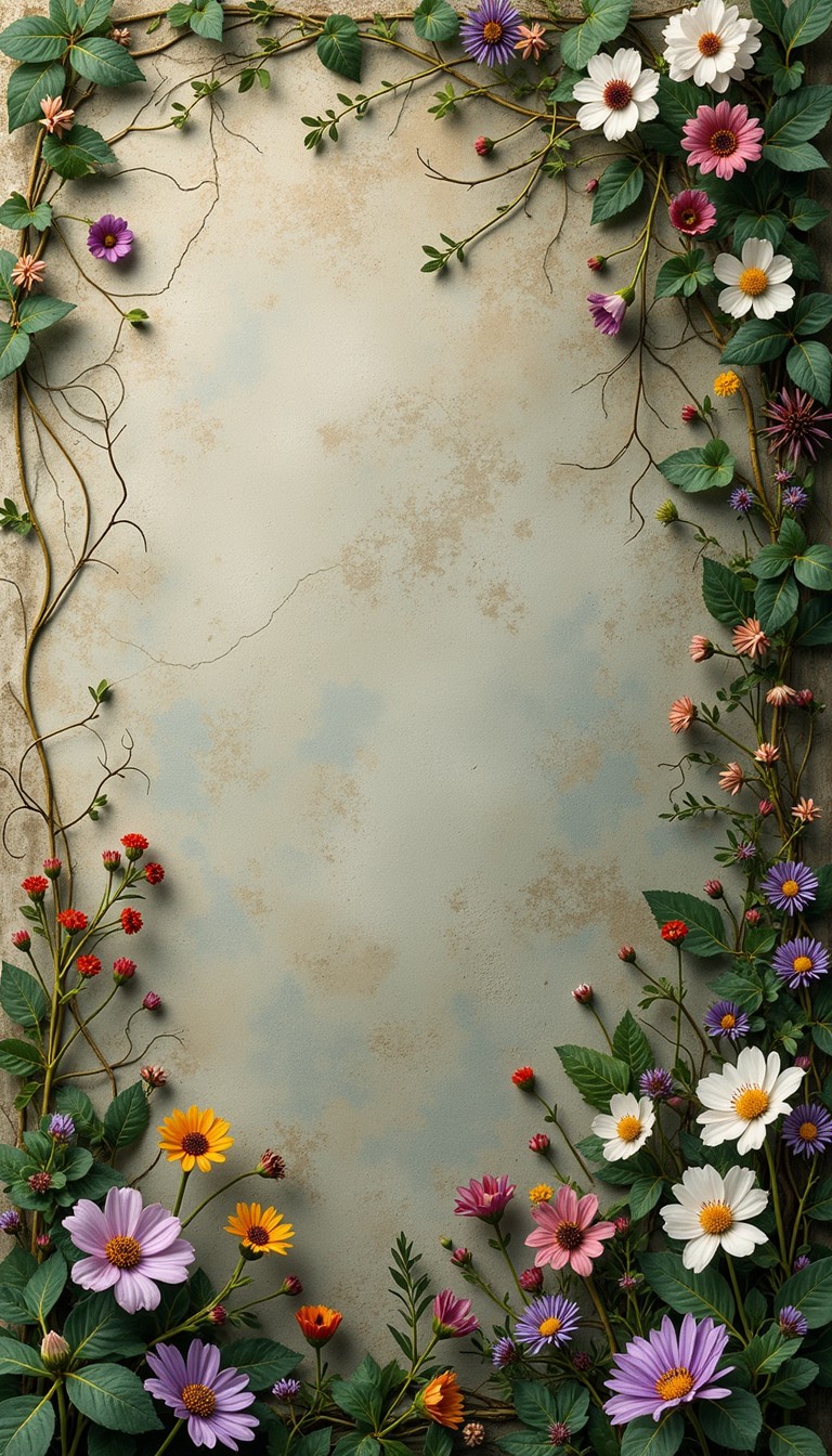 Free Botanical Frame Border Image - Floral, Wildflowers, Vines ...