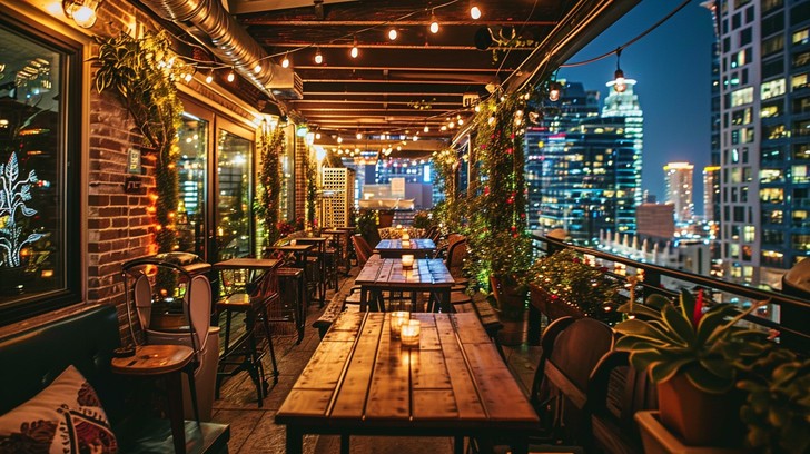 Free Rooftop Dinner Ambiance Image - Restaurant, Rooftop, Twilight ...