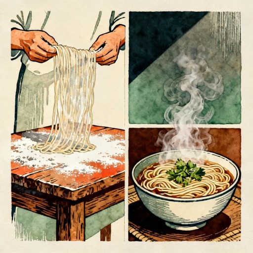 Noodle Making Rustic Free Handmade Noodle Artistry Photo - Noodles, Illustration, Handmade ...