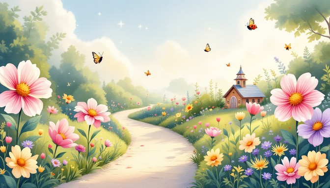 Free Enchanted Garden Path Image - Flowers, Path, Cottage | Download at ...