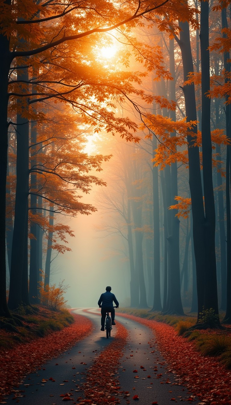 Free Golden Forest Ride Image - Autumn, Cyclist, Forest | Download at ...