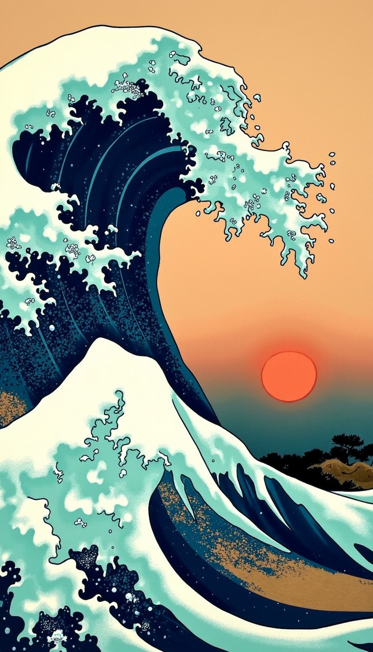 Wave Rising Drawing Free Great Wave Rising Image - Wave, Japanese, Ukiyo-e | Download at ...