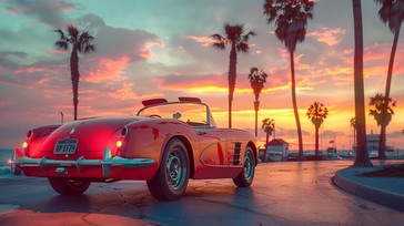 Free Vintage Sunset Drive Image - Sunset, Convertible, Vintage ...