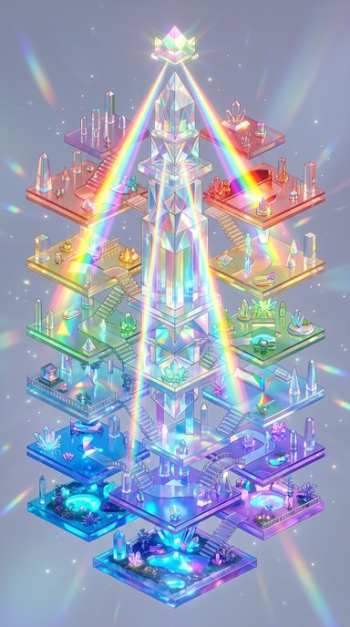 Ruby Crystal Tower Free Rainbow Crystal Tower Image - Crystalline, Tower, Rainbow ...