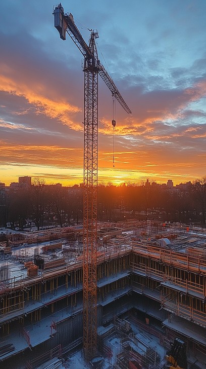 Free Construction Site Skyline Image - Construction, Crane, Building ...
