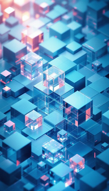 Free Crystalline Cube Cascade Image - Isometric, Geometric, Minimal ...