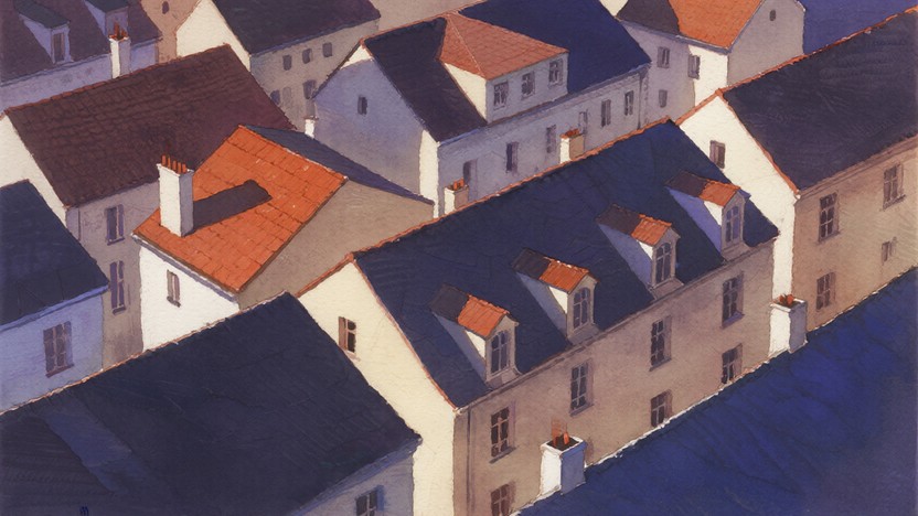 Free Serene Rooftop Geometry Image - Rooftops, Watercolor, Geometric ...