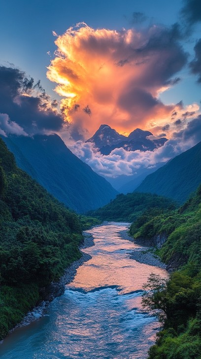 Free Sunset Mountain River Image - Sunset, Mountains, River | Download ...