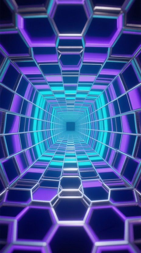 Free Neon Hexagon Tunnel Image - Tunnel, Hexagon, Neon | Download at ...