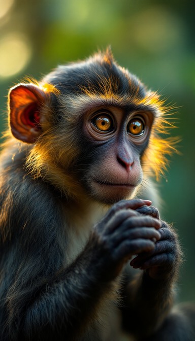 Contemplative Monkey Free Thoughtful Monkey Moment Image - Monkey, Primate, Wildlife ...