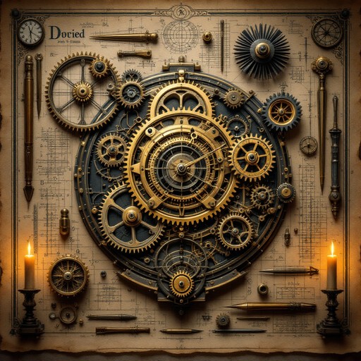 Technical Drawing Renaissance Free Mechanical Renaissance Drawing Image - Gears, Clockwork ...