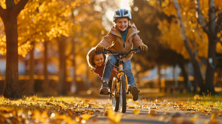 Free Joyful Autumn Ride Image - Autumn, Children, Cycling | Download at ...